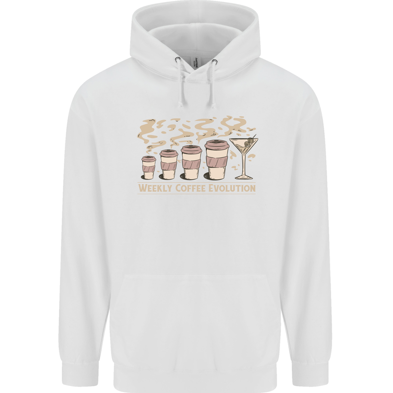 Weekly Coffee To Alcohol Evolution Wine Mens 80% Cotton Hoodie White