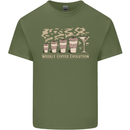 Weekly Coffee To Alcohol Evolution Wine Mens Cotton T-Shirt Tee Top Military Green