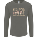Weekly Coffee To Alcohol Evolution Wine Mens Long Sleeve T-Shirt Charcoal