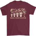 Weekly Coffee To Alcohol Evolution Wine Mens T-Shirt 100% Cotton Maroon