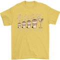 Weekly Coffee To Alcohol Evolution Wine Mens T-Shirt 100% Cotton Yellow