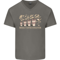 Weekly Coffee To Alcohol Evolution Wine Mens V-Neck Cotton T-Shirt Charcoal