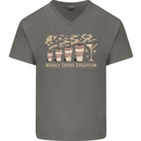 Weekly Coffee To Alcohol Evolution Wine Mens V-Neck Cotton T-Shirt Charcoal