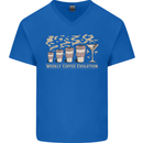 Weekly Coffee To Alcohol Evolution Wine Mens V-Neck Cotton T-Shirt Royal Blue