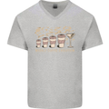Weekly Coffee To Alcohol Evolution Wine Mens V-Neck Cotton T-Shirt Sports Grey