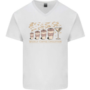 Weekly Coffee To Alcohol Evolution Wine Mens V-Neck Cotton T-Shirt White