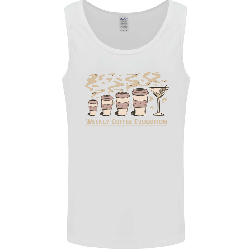 Weekly Coffee To Alcohol Evolution Wine Mens Vest Tank Top White