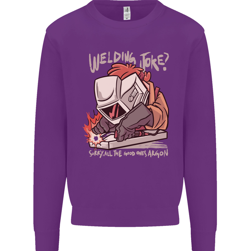 Welding Joke All the Good Ones Argon Welder Kids Sweatshirt Jumper Purple