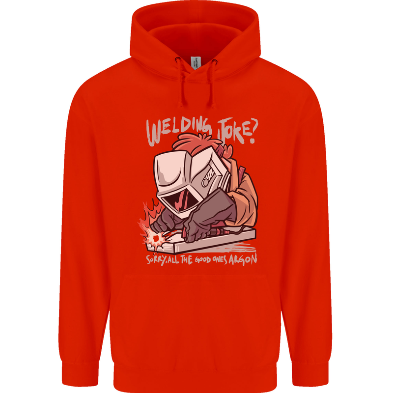Welding Joke All the Good Ones Argon Welder Mens 80% Cotton Hoodie Bright Red
