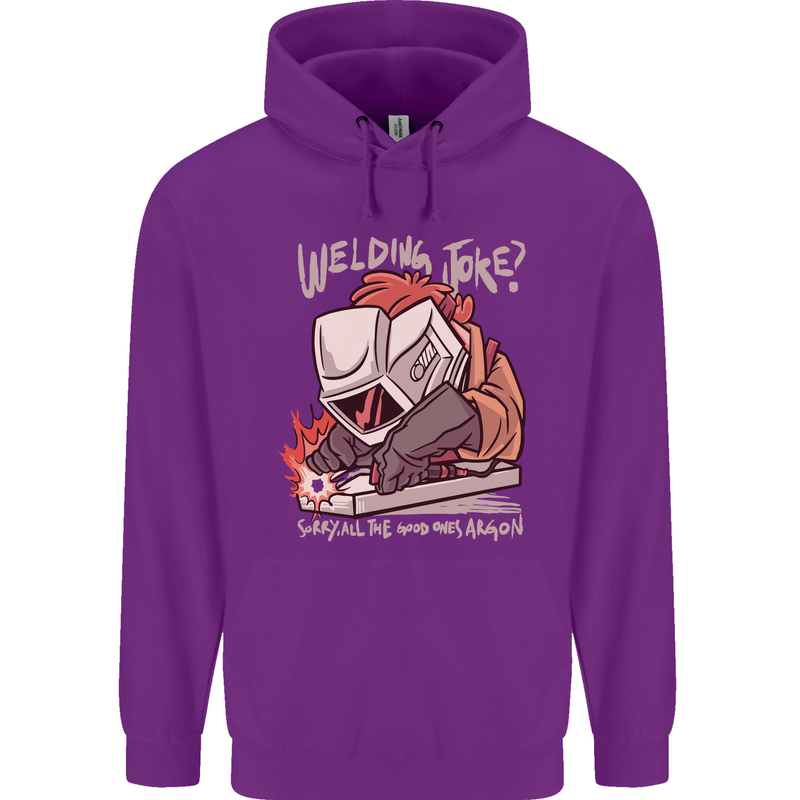 Welding Joke All the Good Ones Argon Welder Mens 80% Cotton Hoodie Purple