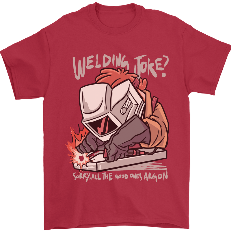 Welding Joke All the Good Ones Argon Welder Mens T-Shirt Cotton Gildan Red