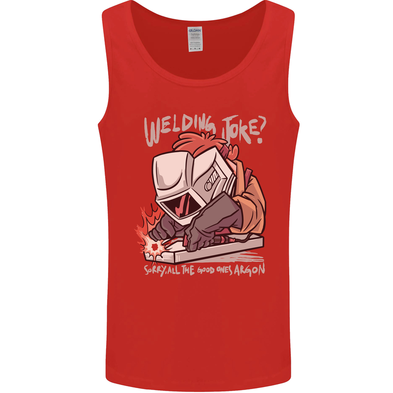 Welding Joke All the Good Ones Argon Welder Mens Vest Tank Top Red