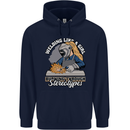 Welding Like a Girl Funny Welder Childrens Kids Hoodie Navy Blue