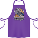 Welding Like a Girl Funny Welder Cotton Apron 100% Organic Purple