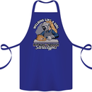 Welding Like a Girl Funny Welder Cotton Apron 100% Organic Royal Blue