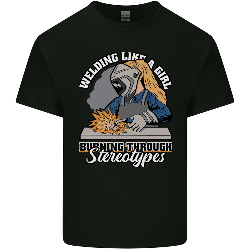 Welding Like a Girl Funny Welder Kids T-Shirt Childrens Black