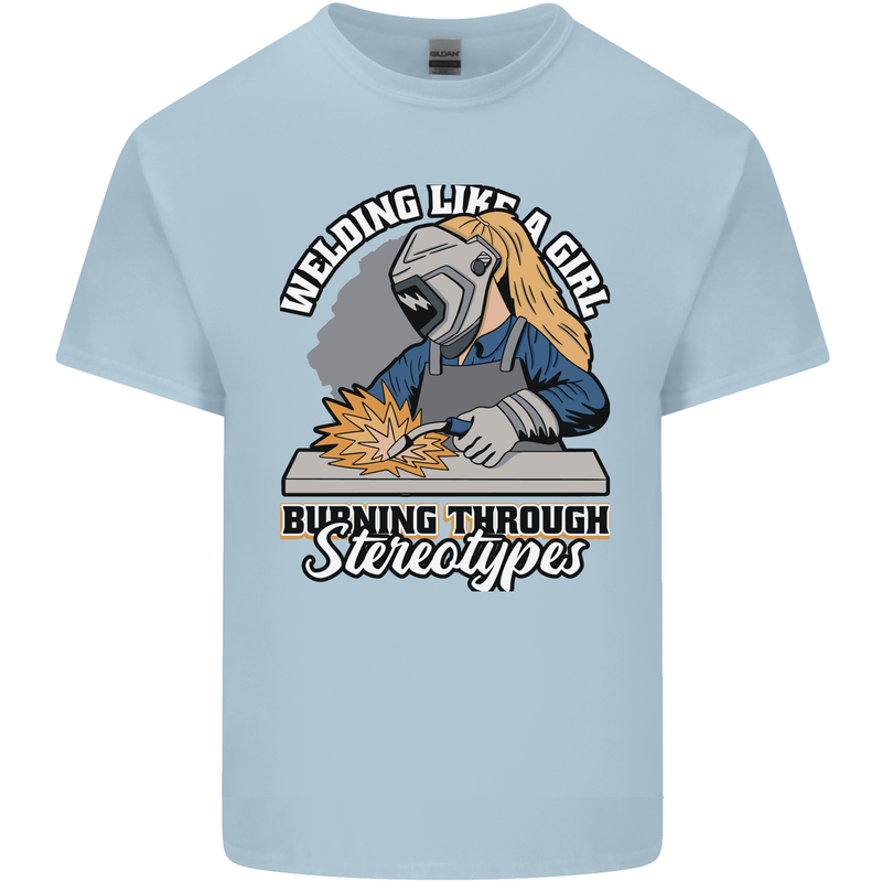 Welding Like a Girl Funny Welder Kids T-Shirt Childrens Light Blue