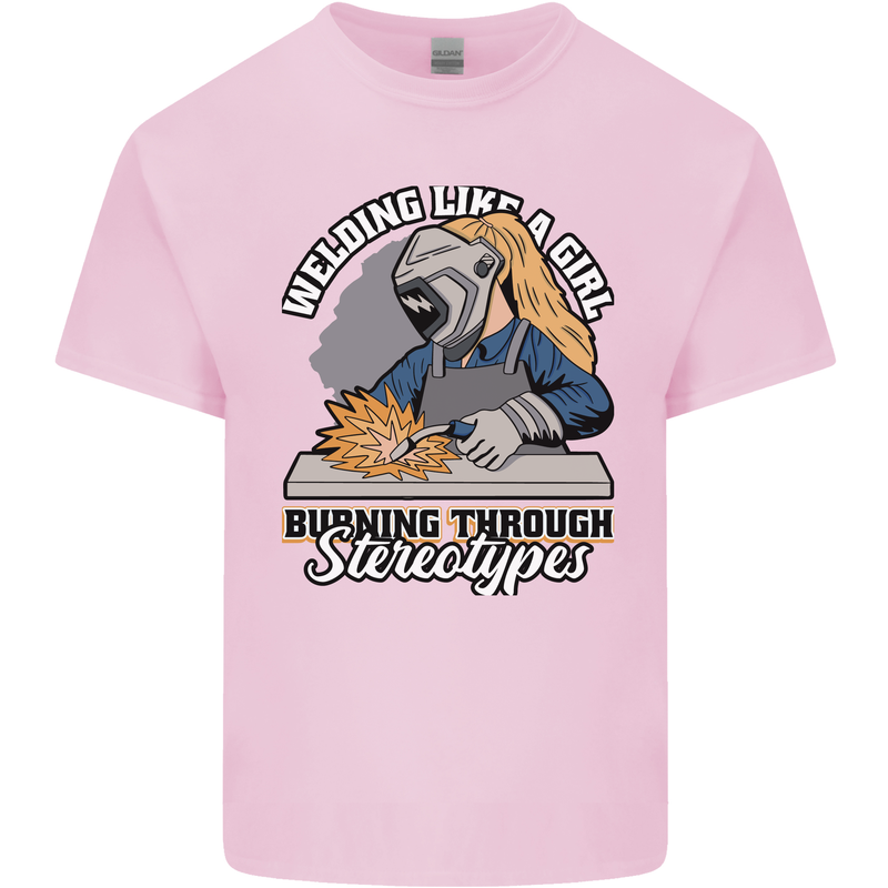 Welding Like a Girl Funny Welder Kids T-Shirt Childrens Light Pink