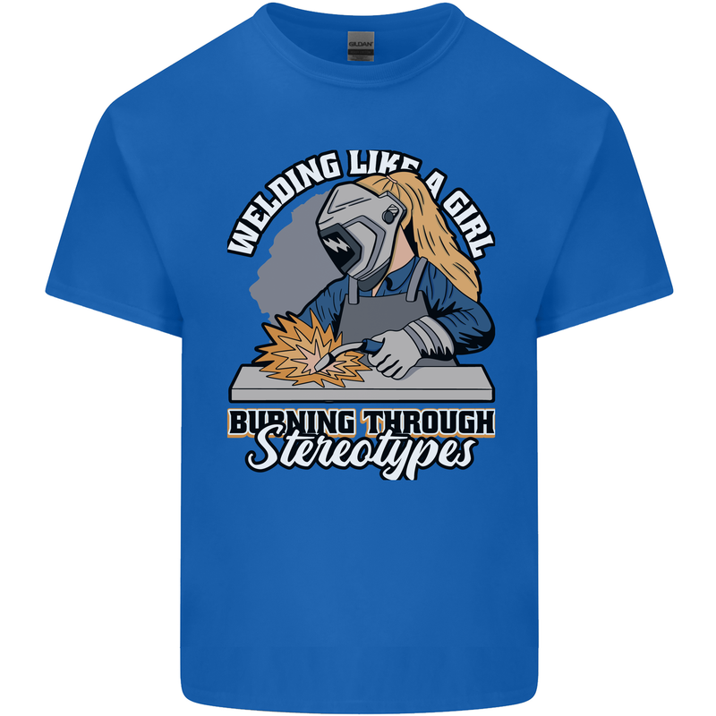 Welding Like a Girl Funny Welder Kids T-Shirt Childrens Royal Blue