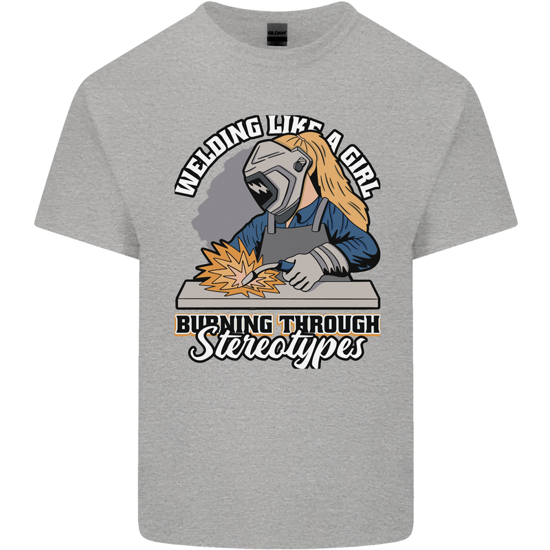 Welding Like a Girl Funny Welder Kids T-Shirt Childrens Sports Grey