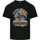 Welding Like a Girl Funny Welder Mens Cotton T-Shirt Tee Top Black