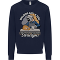 Welding Like a Girl Funny Welder Mens Sweatshirt Jumper Navy Blue