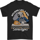 Welding Like a Girl Funny Welder Mens T-Shirt 100% Cotton Black