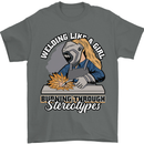 Welding Like a Girl Funny Welder Mens T-Shirt 100% Cotton Charcoal