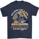 Welding Like a Girl Funny Welder Mens T-Shirt 100% Cotton Navy Blue