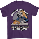 Welding Like a Girl Funny Welder Mens T-Shirt 100% Cotton Purple