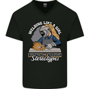 Welding Like a Girl Funny Welder Mens V-Neck Cotton T-Shirt Black