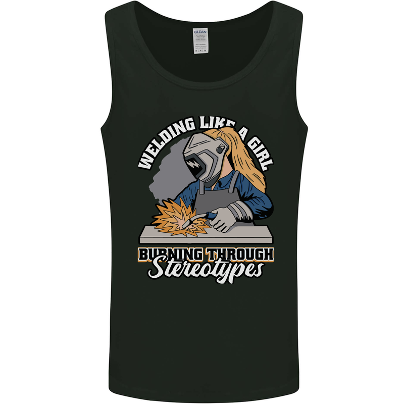 Welding Like a Girl Funny Welder Mens Vest Tank Top Black