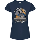 Welding Like a Girl Funny Welder Womens Petite Cut T-Shirt Navy Blue