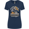 Welding Like a Girl Funny Welder Womens Wider Cut T-Shirt Navy Blue