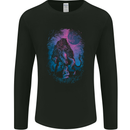 Werewolf & Child Wolf Horror Halloween Mens Long Sleeve T-Shirt Black