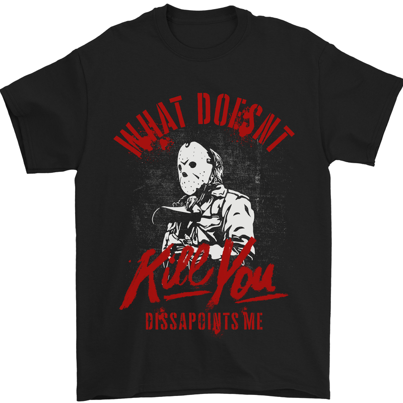 What Doesn't Kill Halloween Serial Killer Mens T-Shirt Cotton Gildan Black