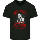 What Doesn't Kill Halloween Serial Killer Mens V-Neck Cotton T-Shirt Black