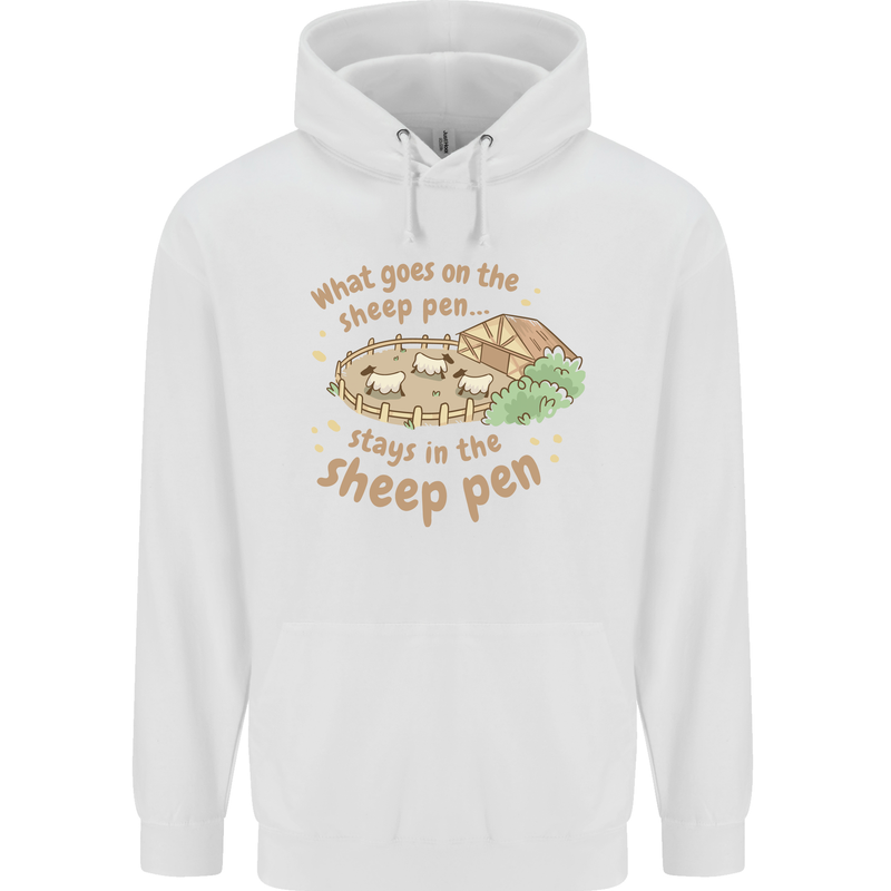 What Goes On In the Sheep Pen Farming Childrens Kids Hoodie White