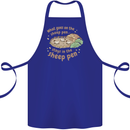 What Goes On In the Sheep Pen Farming Cotton Apron 100% Organic Royal Blue