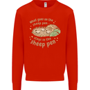 What Goes On In the Sheep Pen Farming Kids Sweatshirt Jumper Bright Red