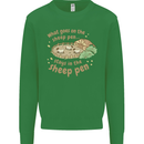 What Goes On In the Sheep Pen Farming Kids Sweatshirt Jumper Irish Green