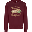 What Goes On In the Sheep Pen Farming Kids Sweatshirt Jumper Maroon
