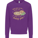 What Goes On In the Sheep Pen Farming Kids Sweatshirt Jumper Purple