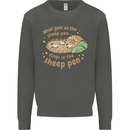 What Goes On In the Sheep Pen Farming Kids Sweatshirt Jumper Storm Grey