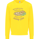 What Goes On In the Sheep Pen Farming Kids Sweatshirt Jumper Yellow