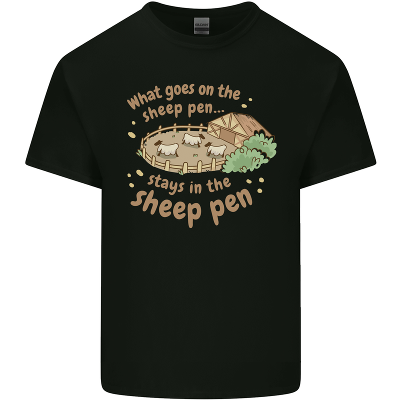 What Goes On In the Sheep Pen Farming Kids T-Shirt Childrens Black