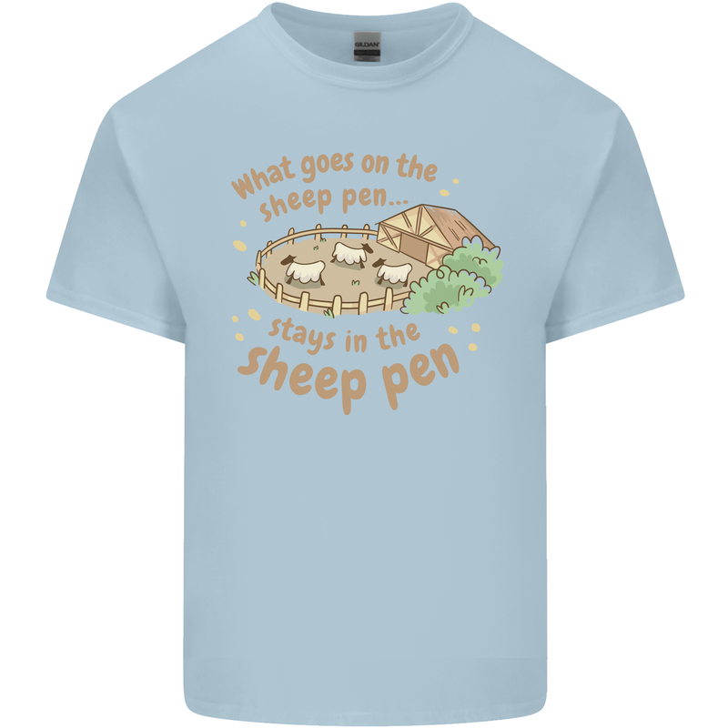 What Goes On In the Sheep Pen Farming Kids T-Shirt Childrens Light Blue