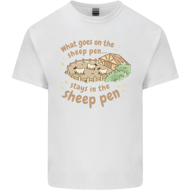 What Goes On In the Sheep Pen Farming Kids T-Shirt Childrens White