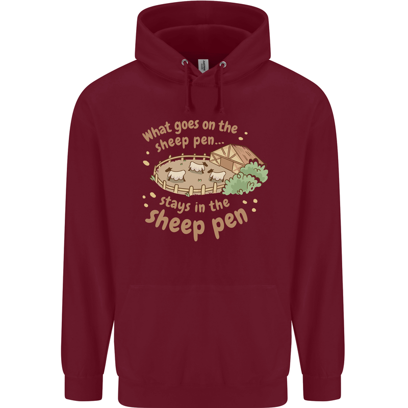 What Goes On In the Sheep Pen Farming Mens 80% Cotton Hoodie Maroon