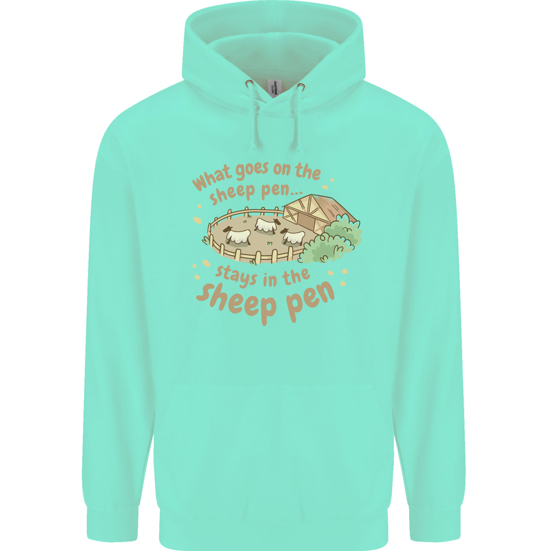 What Goes On In the Sheep Pen Farming Mens 80% Cotton Hoodie Peppermint